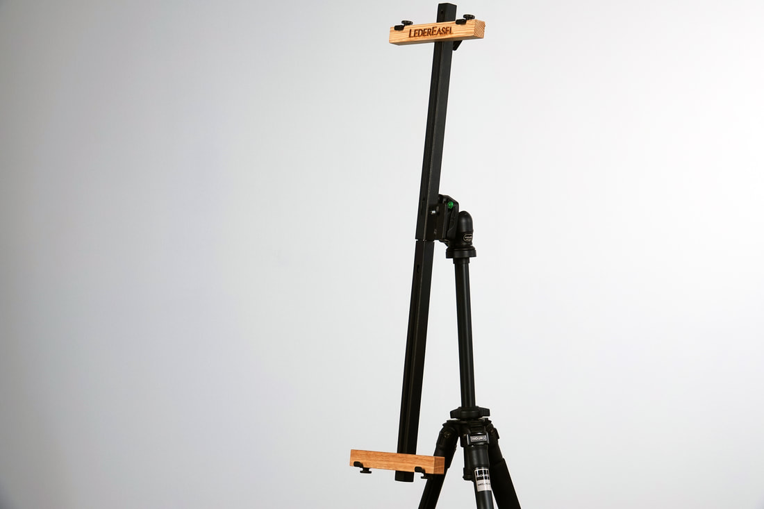 Plein air/studio easel attaches to your tripod The LederEasel 