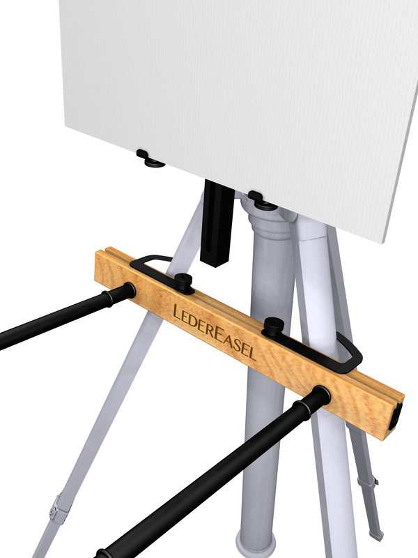 PALETTE HOLDER ATTACHED TO TRIPOD LEGS